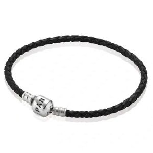 Pandora Black Braided Bracelet with Silver Clasp